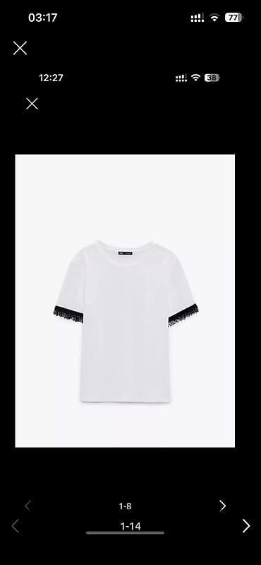 ikinci el tabletler: ZARA qolları muncuqlu tişört. ölçüsü m-dir S M razmere olur az — 1