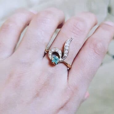 tək qaş: Toy, Üzük, Sarı qızıl, 750 Əyar, Zümrüd, 0.26-0.50 Karat — 1