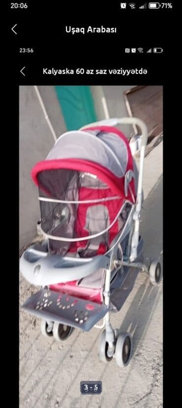 uşaq çantası: Uşaq arabası – qırmızı/boz rəngdə, çoxfunksiyalı model — 3