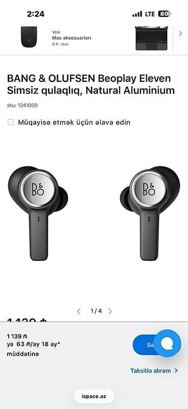 TV və video: BANG & OLUFSEN Beoplay Eleven simsiz qulaqlıq – rəng: Natural — 3