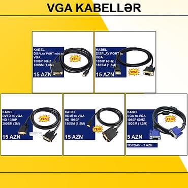 d link: VGA kabellər ⭐Display Port to VGA 1,8m 1080P 60HZ – 15 AZN ⭐Display — 1