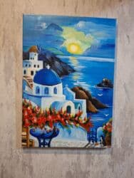 yeni il profil sekilleri: Aralıq dənizi gün batımı rəsm tablosu - Mövzu: Aralıq dənizi — 4