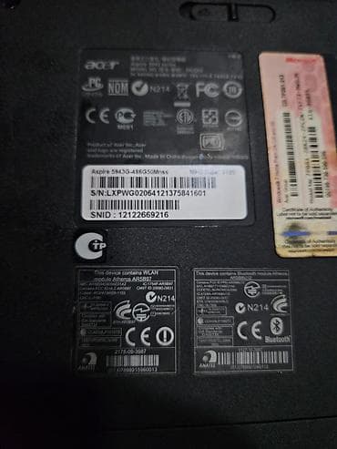 irsad playstation 3: Acer Aspire 5943G noutbuk Texniki xüsusiyyətlər: - Prosessor: Intel — 7