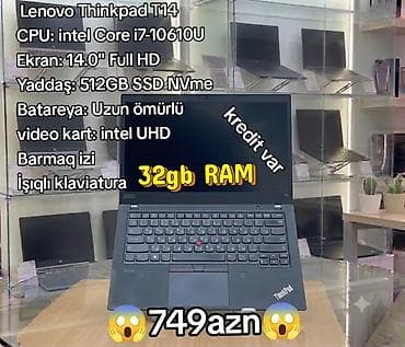 Lenovo: Lenovo ThinkPad T14 noutbuk - Prosessor: Intel Core i7‑10610U - — 1