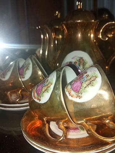 çay termusu: Çay dəsti, rəng - Qızılı, Farfor, Yaponiya — 4