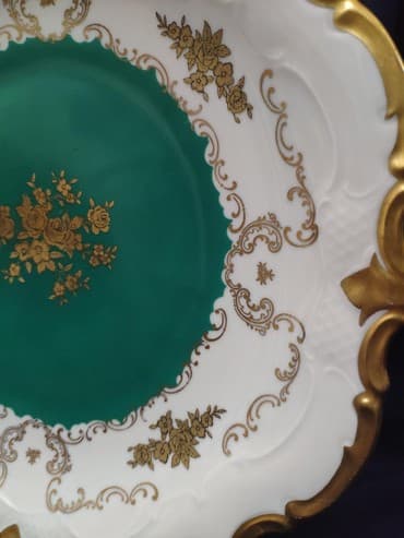 bulud: Qədimi GDR Reichenbach (Almaniya) bulud Əl boyalı. Zumrud fonda qızıl — 2