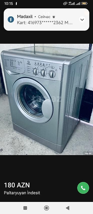 Paltaryuyan maşın Indesit, 6 kq, İşlənmiş, Avtomat, Qurutma var, Kredit yoxdur, Ünvandan götürmə, Pulsuz çatdırılma, Ödənişli çatdırılma lalafo.az -da Paltaryuyan maşın Indesit, 6 kq, İşlənmiş, Avtomat, Qurutma var, Kredit yoxdur, Ünvandan götürmə, Pulsuz çatdırılma, Ödənişli çatdırılma