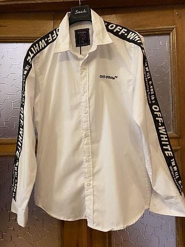 Личные вещи: Мужская рубашка, Off-White, XL, цвет - Белый — 4