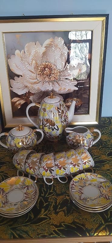 b çay servizi var: Çay dəsti, rəng - Ağ, Farfor — 1