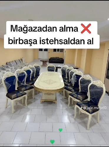 Для гостиной, Новый, Нераскладной, Овальный стол, 12 стульев — 1