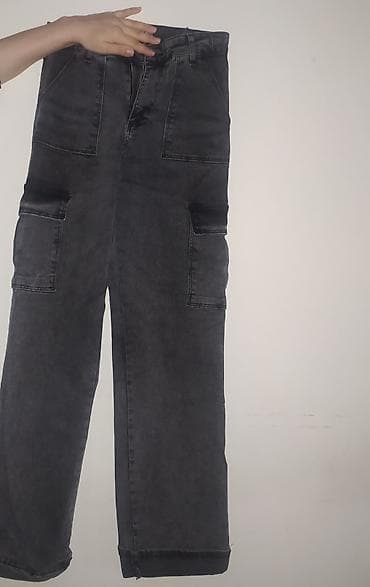 baqi salvar: Qara-boz rəngli cargo üslublu cins şalvar. ölçü 27, Metrolara — 1