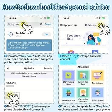note: Mini Portativ Termal Printer (Bluetooth) Kiçik ölçülü, rahat daşınan — 4