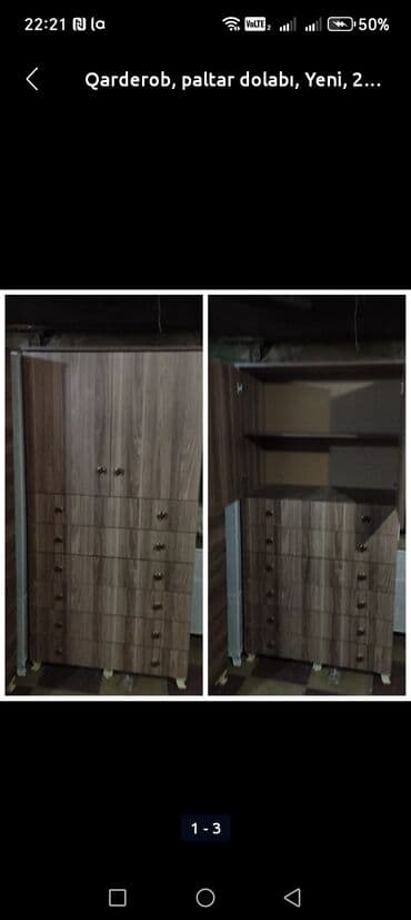 ışkaf: Yeni, 2 qapılı Düz dolab, Qarderob, paltar dolabı — 3
