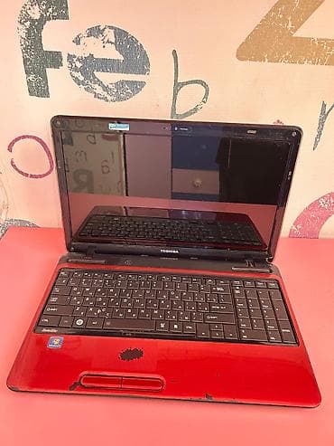 fujitsu laptop computers: Toshiba Satellite qırmızı noutbuk - Ekran: təxminən 15.6" parlaq — 2