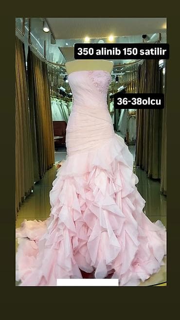 efsane inci: Şaftalı-çəhrayı rəngdə, strapless, mermaid kəsimli ziyafət/nişan — 1