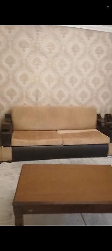 taxta divan: Qonaq otağı üçün mebel dəsti - 3 nəfərlik divan + 2 ədəd əlti kreslo — 3