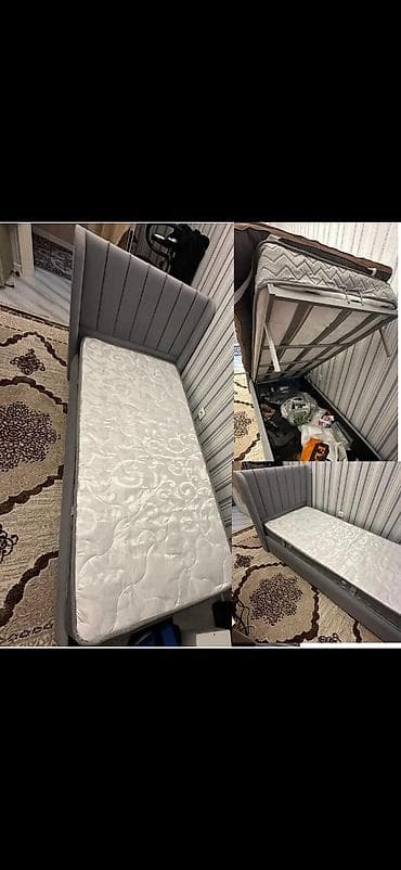 embawood künc divan: Təknəfərlik çarpayı, Bazalı, Matras ilə, Siyirməsiz — 1