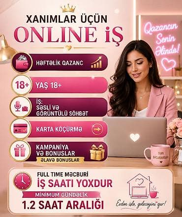 iş axtram: Çağrı mərkəzi operatoru tələb olunur, Yalnız qadınlar üçün, 18-29 yaş, Təcrübəsiz, Həftəlik ödəniş — 1