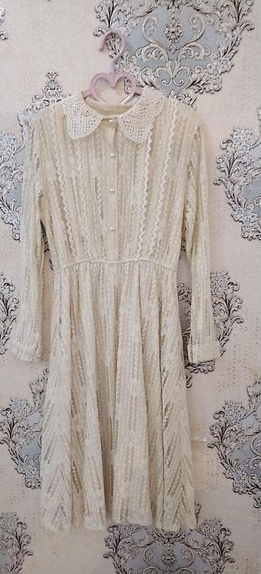 gupur donlar: Krem rəngli zərif krujeva don - Model: A-kəsimli, beldən yığılan — 1