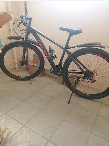 FULL BIKE dağ velosipedi - Rəng: qara, qırmızı loqo və detallar -