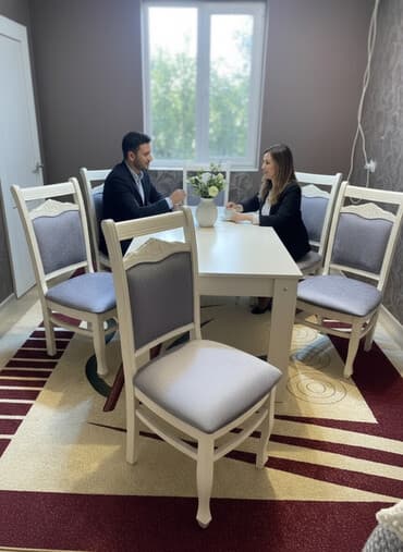 ortopedik oturacaq: Qonaq otağı üçün, İşlənmiş, Açılan, Dördbucaq masa, 6 stul — 3