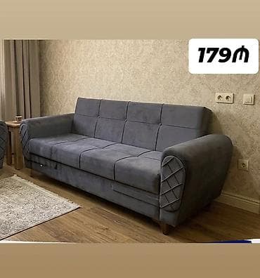 Məhsul: 3 nəfərlik qonaq otağı divanı - Rəng: tünd boz - Material — 1