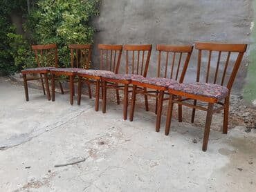 старые стулья: Qonaq otağı üçün, İşlənmiş, Qatlanmayan, rəng - Çəhrayı Stul — 2