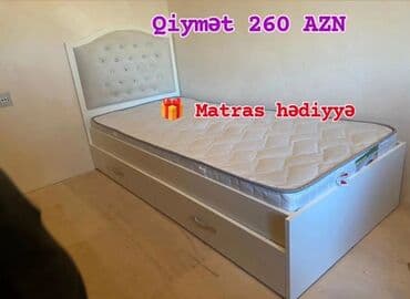 Çarpayılar: Yeni, Təknəfərlik çarpayı, Bazasız, Matras ilə, Siyirməli, Azərbaycan — 1
