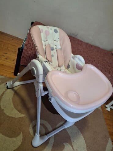 стол и стулья для дачи: Uşaq yemək kreslosu - Rəng: açıq çəhrayı/əjdaha naxışlı krem - Geniş — 2