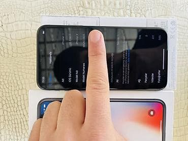 4s iphone: IPhone X, 64 GB, Space Gray, Zəmanət, Simsiz şarj, Face ID — 4