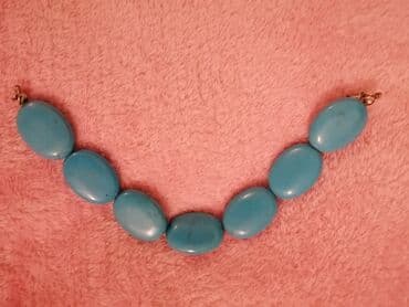 qadın jaketi: Mavi daşlardan hazırlanmış qolbaq - Material: oval formalı iri mavi — 1