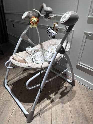 роботы на радиоуправлении: Uşaq üçün elektrikli yelləncək-kreslo - Rəng: bej/krem və boz — 2