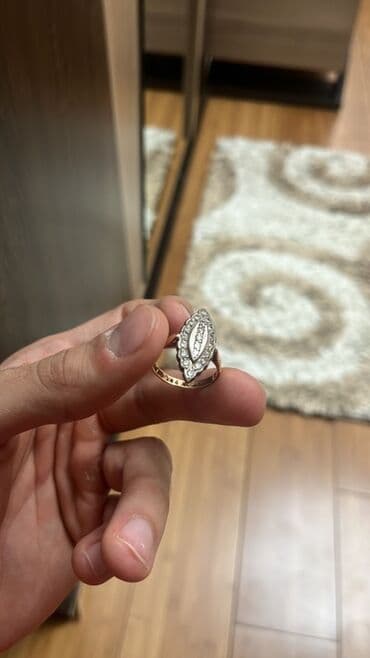 золотые комплекты с бриллиантами в баку: Кольцо, Желтое золото — 3