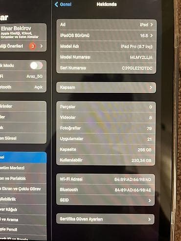 a40 ekranı: Apple iPad Pro, 9,7", 256 GB — 3