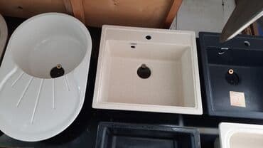 Yeni Kvadrat Mətbəx çanağı, Şkafsız, Mərmər, Ödənişli çatdırılma — 4