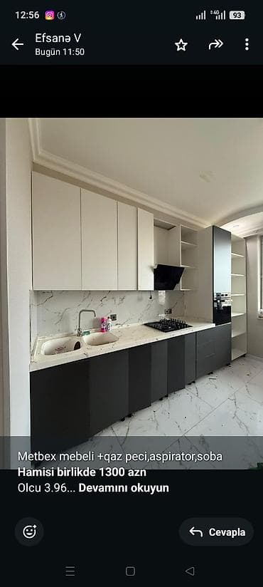 metbext: Metbex mebeli +qaz peci,aspirator,soba *Hamisi birlikde 1300 azn* — 1