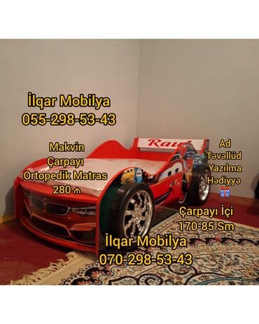 qir: Yeni, Sifariş ilə, Maşın-çarpayı, Matrassız, Siyirməsiz — 5