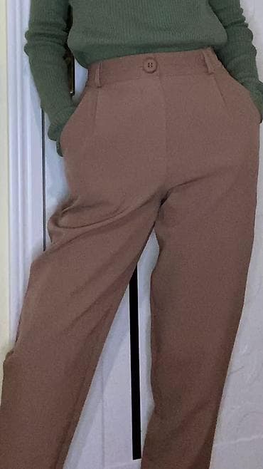 Qadın klassik şalvar – YENİDİR. Geyinilməyib. tünd bej/qəhvəyi rəng -