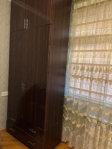 Qarderob şkafı - Material: laminat/LDSP taxta, tünd ağac teksturası - — 1