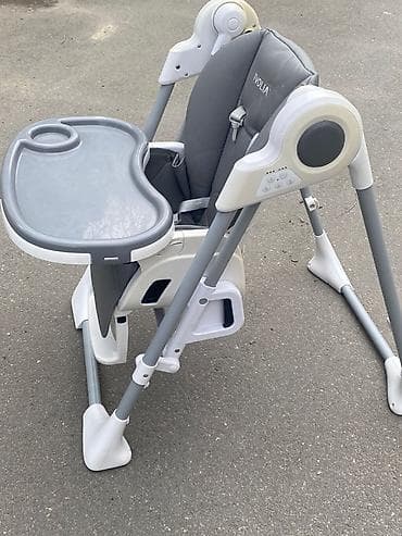 Uşaq yemək stulu – IVOLIA, boz-ağ rəngli, çoxfunksiyalı model — 2