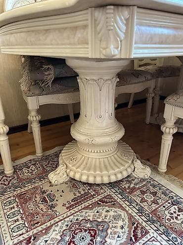 kirayə stol stul: Qonaq otağı üçün, İşlənmiş, Açılan, Kvadrat masa, 8 stul — 3