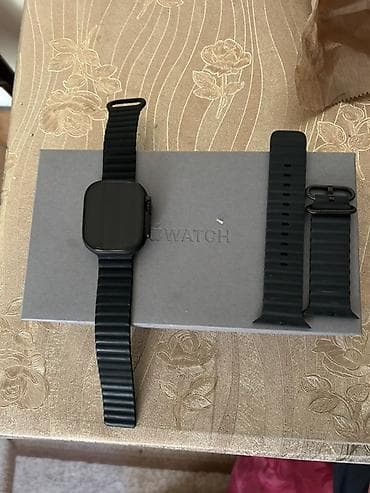 smart saat adapter: Qara rəngli ağıllı saat + əlavə rezin kəmər dəsti - Kvadrat korpuslu — 3