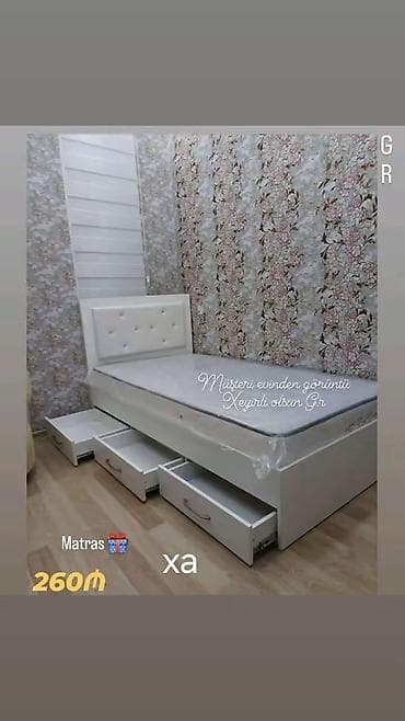 yataq taxt: Tək nəfərlik çarpayı modelləri - Müxtəlif dizaynlar: ağ korpuslu — 10