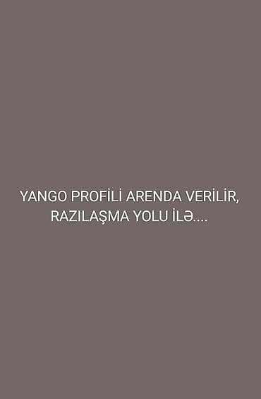 Такси, логистика, доставка: Yango sürücü profili icarəyə verilir. - Platforma: Yango (taksi — 1