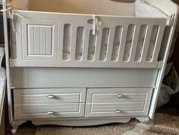 стульчик и кресло кочалка для кормления: Для девочки и мальчика, Б/у, Колыбель, С матрасом, С механизмом качания — 3