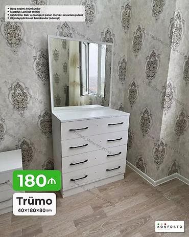 guzgu termo: Trumo dəsti – güzgülü komod - Ölçü: 40 × 180 × 80 sm - Material: 18 — 1