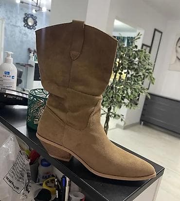 Сапоги: Размер: 38, цвет - Бежевый, Новый — 2
