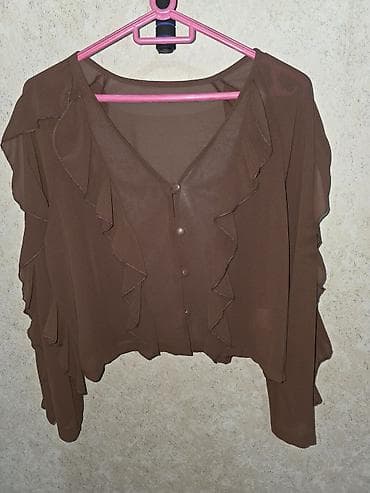 xanım: Qadın şifon bluz - Rəng: qəhvəyi - Parça: yüngül, nazik şifon (yarı — 1