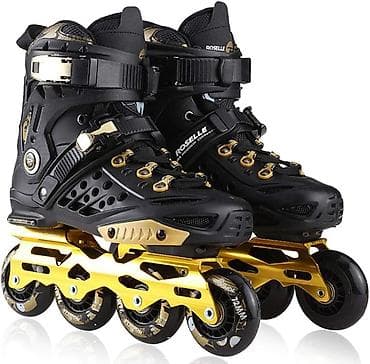 Profesional inline rolliklər – Roselle - Dizayn: Qara və qızılı — 2