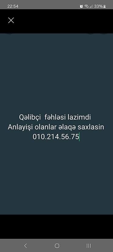 Qəlibçi fəhlə tələb olunur. İşin mahiyyəti: - Tikinti obyektlərində